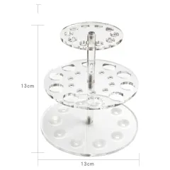 Acrylic Double-layer Round Makeup Display Drying Rack - Transparent - View 1
