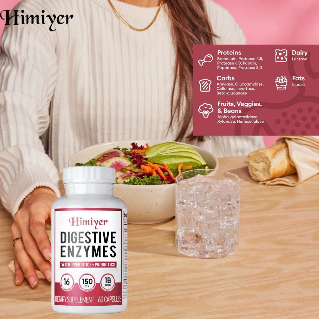 Digestive Enzymes with Probiotics and Gut Health Relief - Beat the Bloat and Say Goodbye to Meal Time Discomfort. Dual Action Relief. Probiotics that Survive the Gut. Science Backed. Safety Assured Standard of Quality.