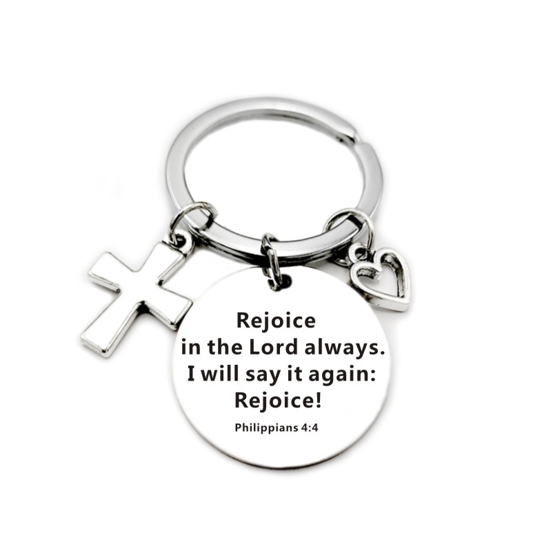 … Scripture Pendant Cross Heart Charms Keychain