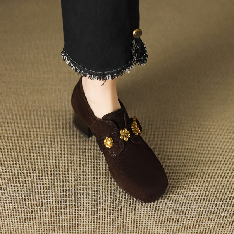 Faux Suede Round Toe Loafers