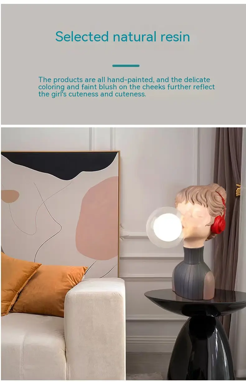 Creative Nordic Resin Desk Lamp Cartoon Bedside Lamp European Style American Living Room Decoration Table Lamp Decoration