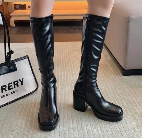 New Korean Platform High Heel Boots Black - Shop at LoveMi