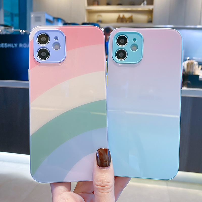 Compatible with Apple , Mobile Phone Case, Full Lens, Bracket, Glass Case Protective Cover - Image 2