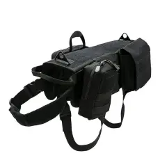 Ihrtrade Tactical Dog Harness Molle System Vest Adjustable Military - Black - View 1