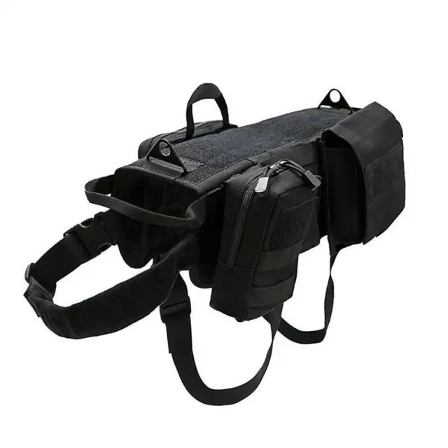 Ihrtrade Tactical Dog Harness Molle System Vest Adjustable Military Black - Shop at LoveMi