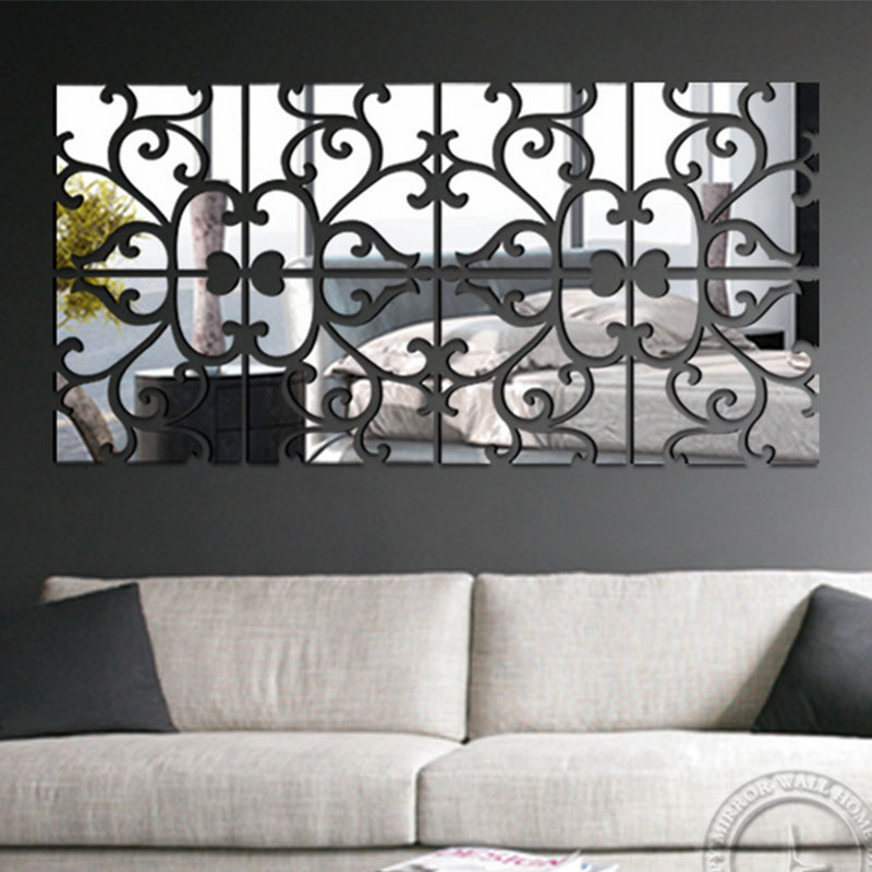 Acrylic Mirror Wall Stickers Wedding Room Bedside Makeup Mirror