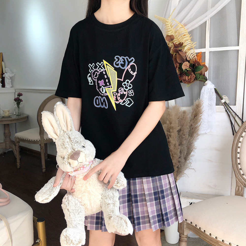 Ladies Japanese Loose Cotton Short Sleeves