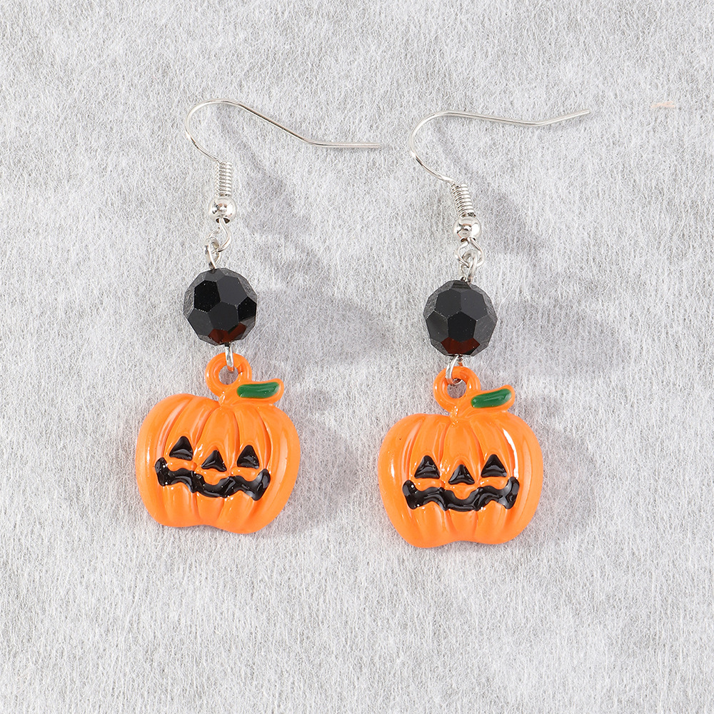 Personality Scary Face Pumpkin Earrings Ear Hooks
