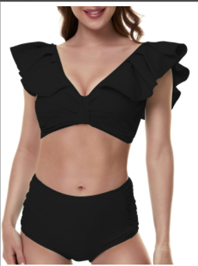 Solid Color European Lace Swimsuit Women's Bikini