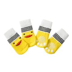 Pet Knit Skid Warm Love Cotton Socks - Yellow Duck - View 1