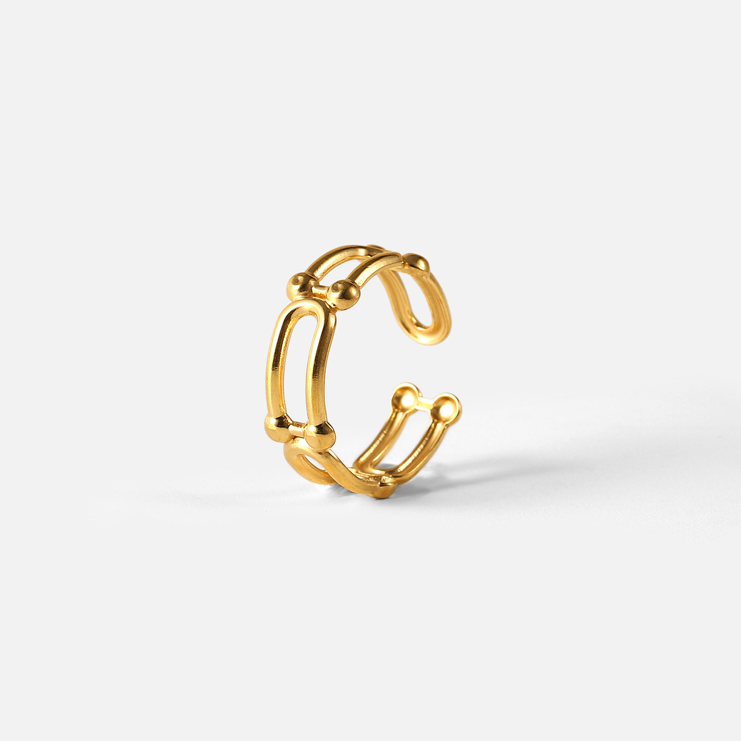 18K Gold Plated Stainless Steel Paper Clip Ring