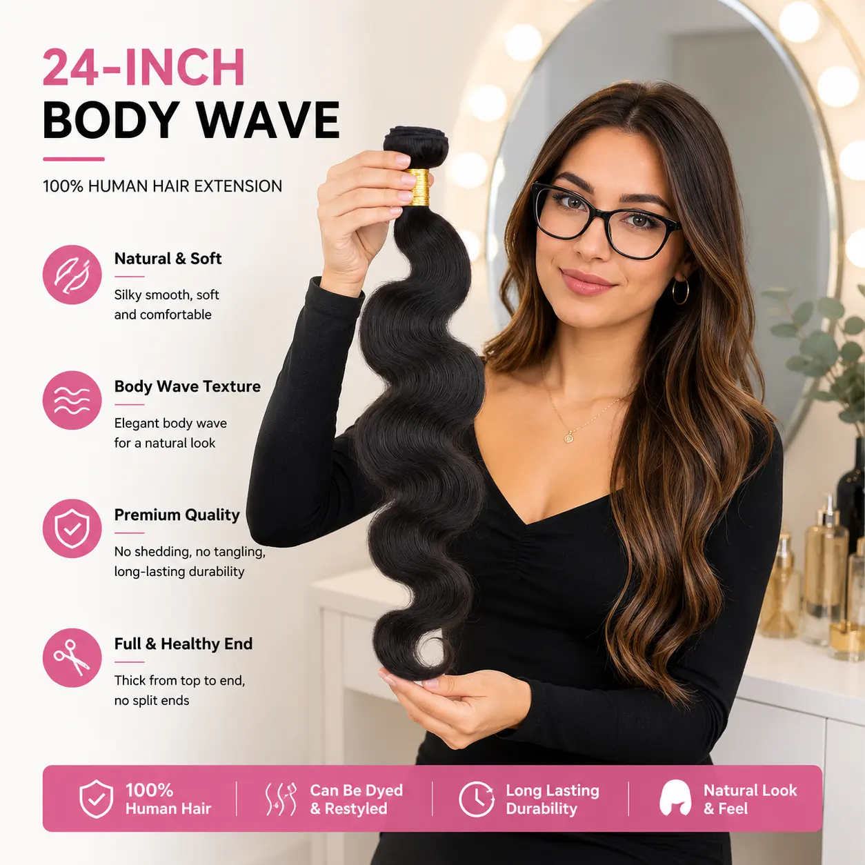 Glueless Body Wave Human Hair Bundles