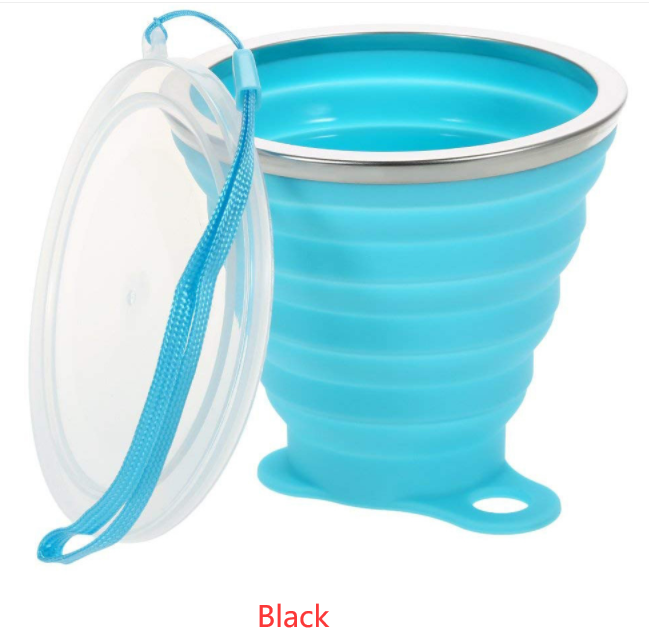 Silicone Coffee Cup Black Cup With White On The Lid