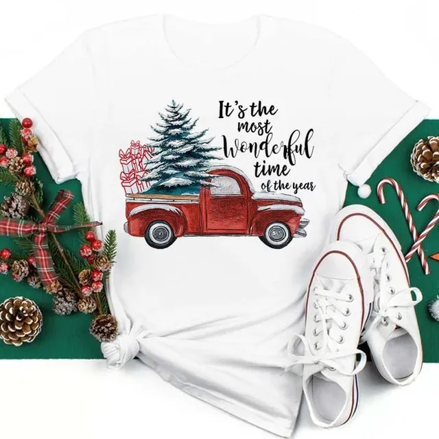 Women's Short Sleeve T shirt Christmas Fashion Printed Leggings D00012 - Shop at LoveMi
