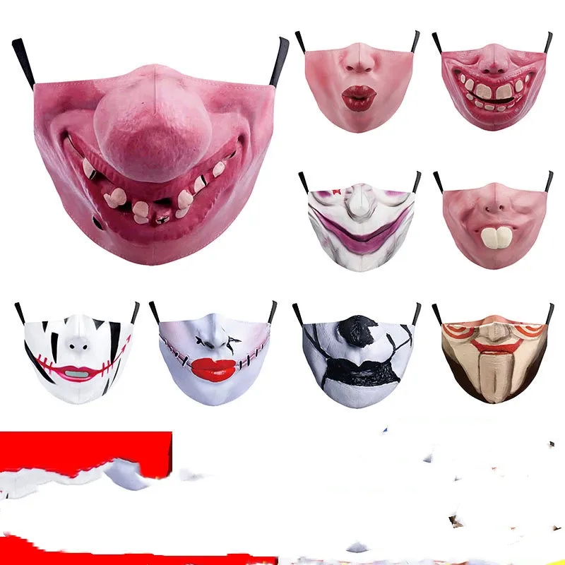Halloween Digital Printing Funny Face Double-layer Dust