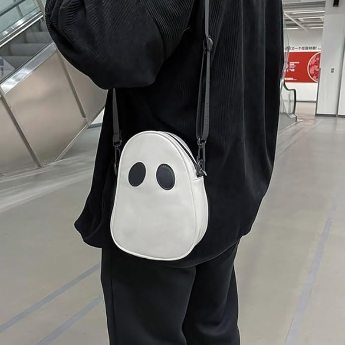 1Pcs Halloween Cute Ghost Purse PU Leather Crossbody Bag Shoulder Bag For Women's Spooky Trick Treat — foto 2