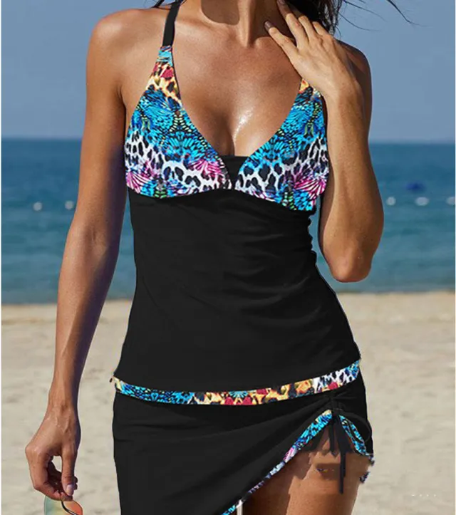 Swimsuit Women's Seaside Vacation Drawstring V neck Sexy Split 2 Style 2Xl - Shop at LoveMi