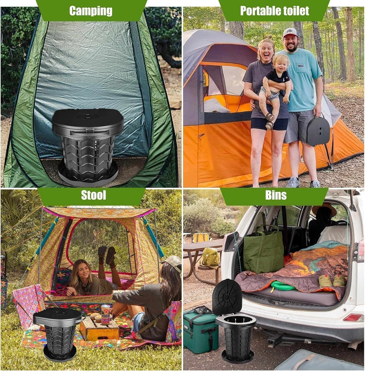 Portable Folding Camping Toilet Compact Potty Loo Caravan Picnic Fishing — image 6