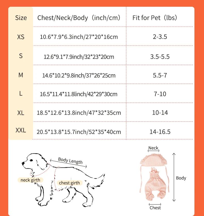 Title 7, Hunde-Kleidungsset Orange Haustier-Overall mit ...