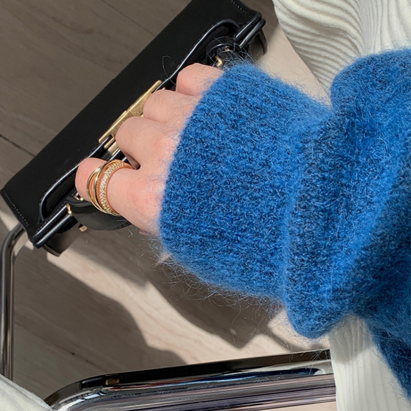 Women's Autumn And Winter New Klein Blue Sweater