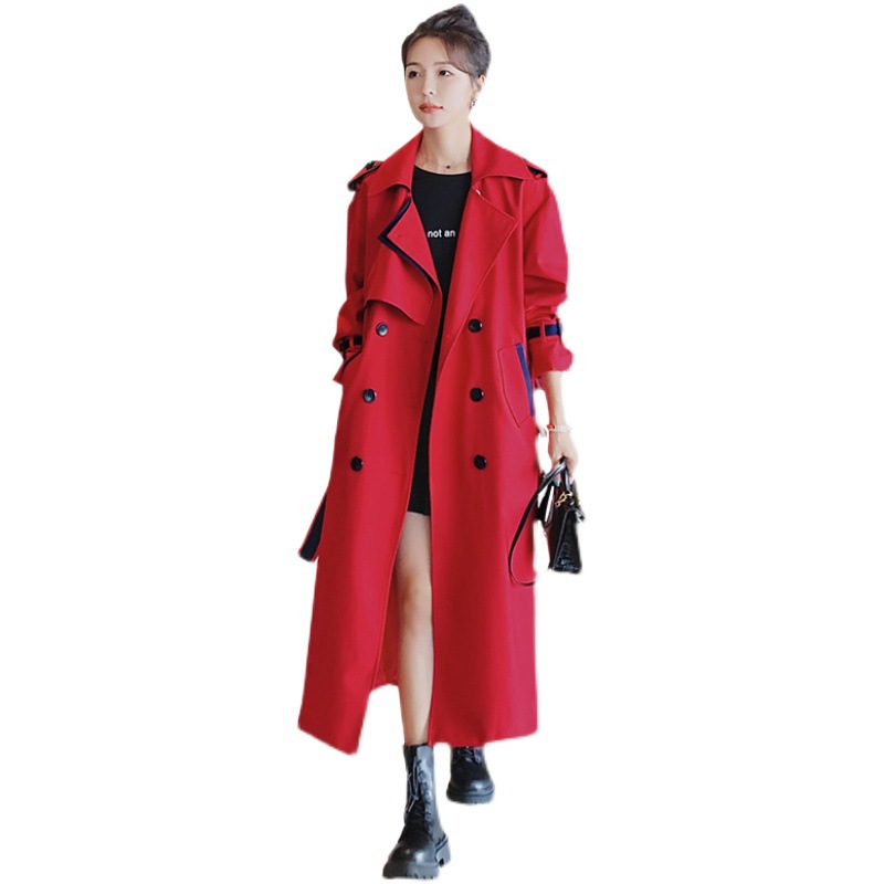 Long Style Popular Slim Temperament British Style Autumn New Casual Slim Coat