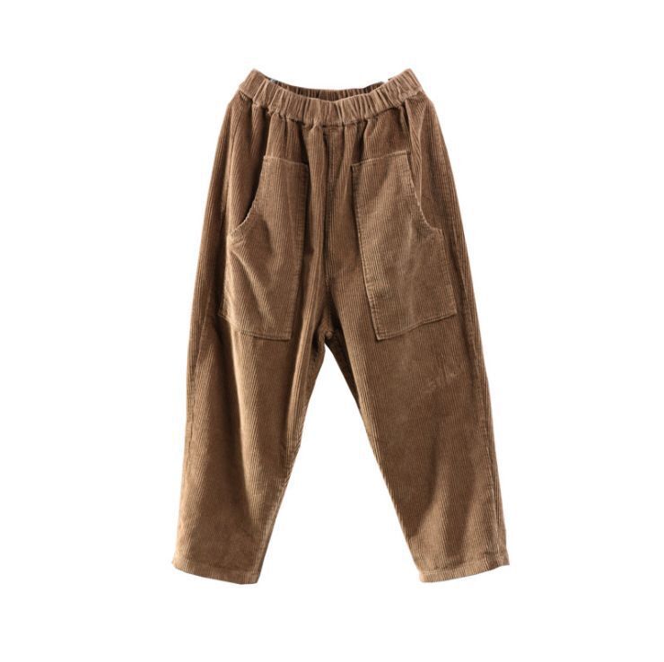 Corduroy All-match Casual Harem Trousers Women