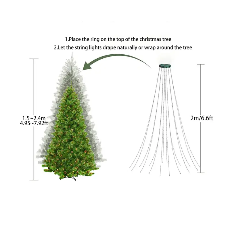 Christmas Tree Light Strings, LED Light Strings With Remote Control, Colorful Lights, Warm White Light Strings, Christmas Decorations