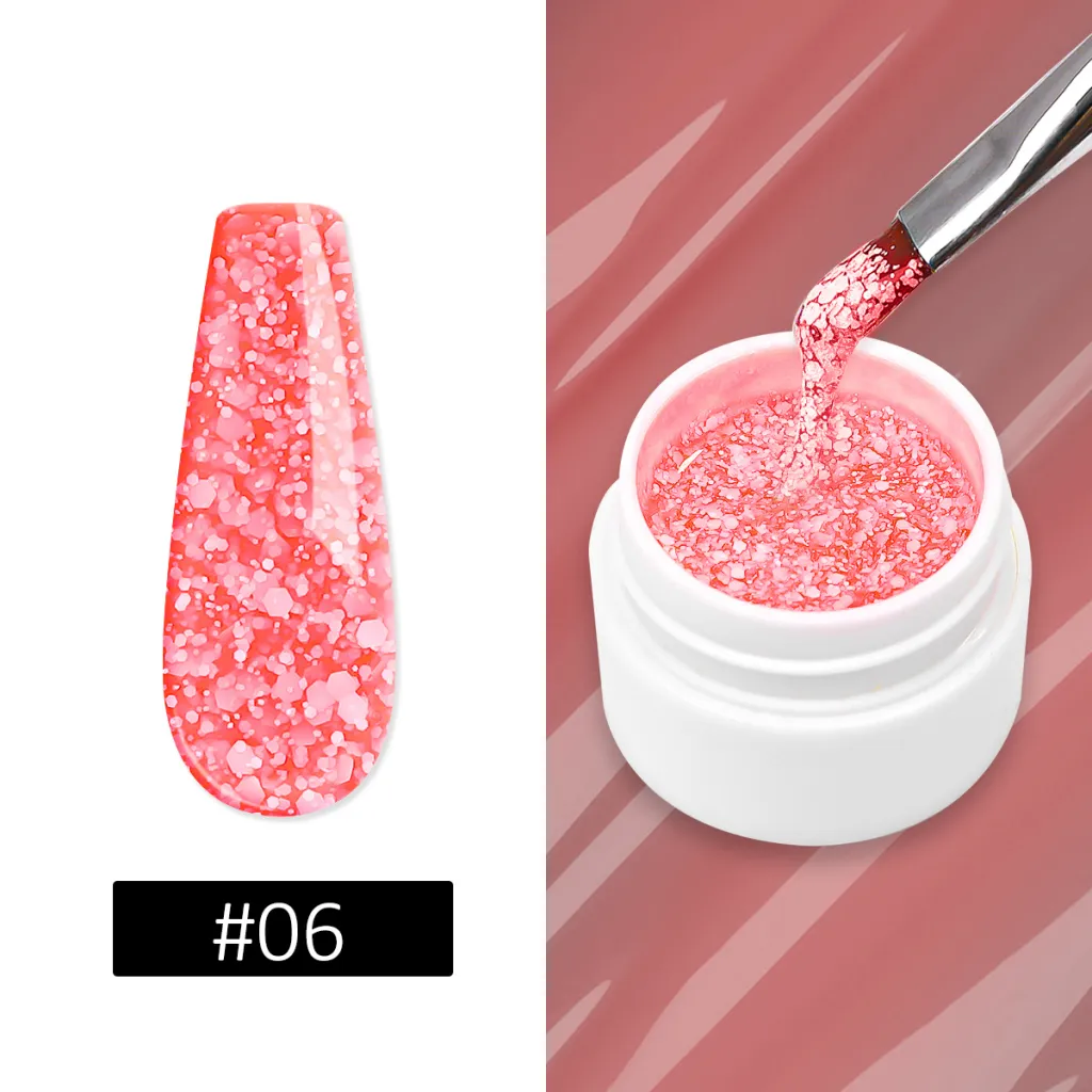 Multicolor Luxury Snowflake Nail Gel Super Shiny - Style6
