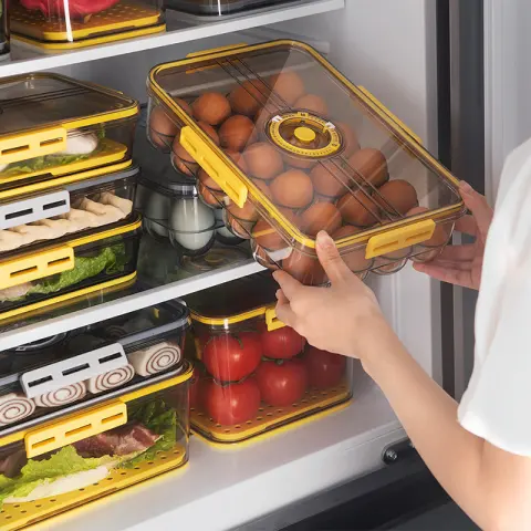 PET Kitchen Organizer Sealed Storage Box with Lid
