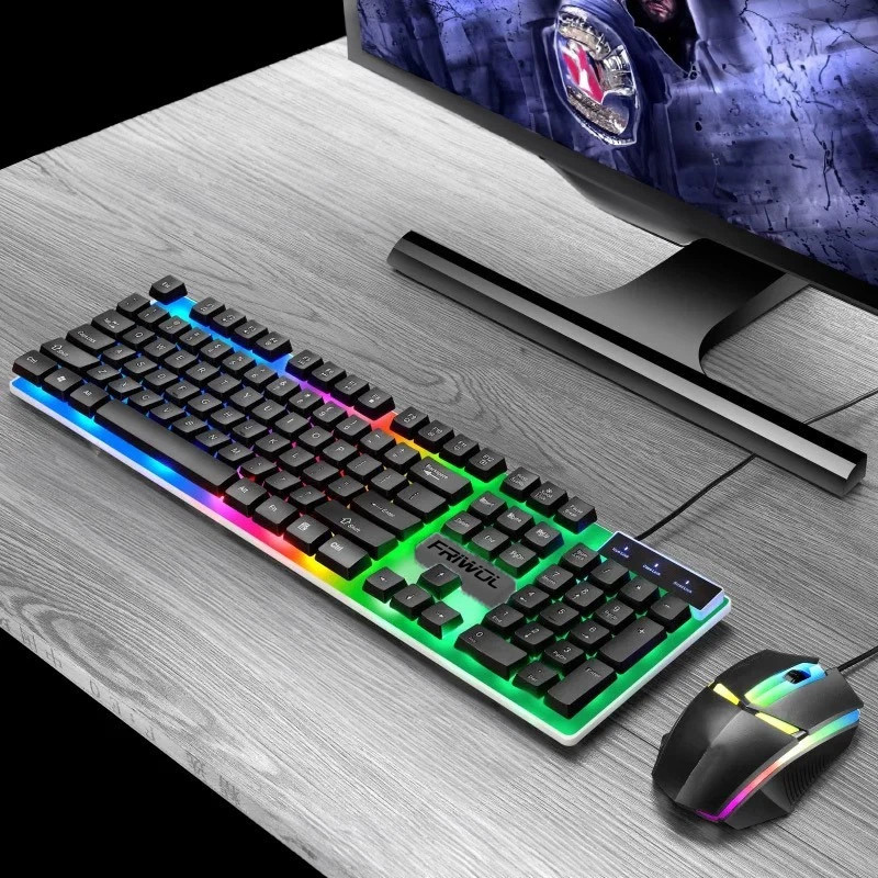 UK Gaming Keyboard And Mouse Set RGB LED USB For PC Laptop Xbox One PS4 PS 4
