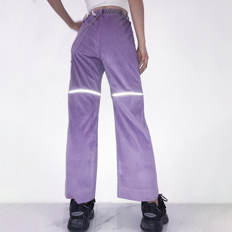 Title 3, LAVENDER REFLECTIVE CHAIN PATCHWORK TROUSERS