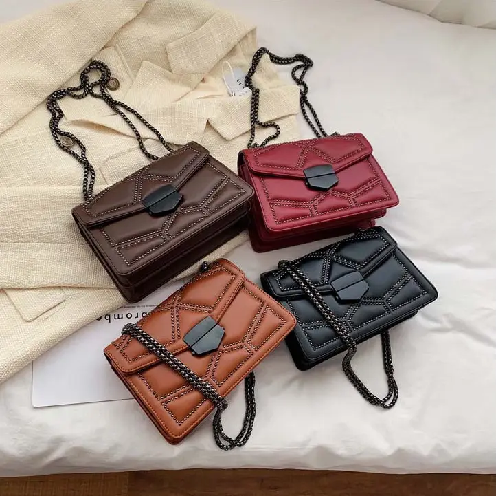 Small Square Shoulder Bag with Studs