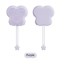 Pet Silicone Cat Petting Gloves Cleaning Float Hair Cleaning - Butterfly Purple - View 1