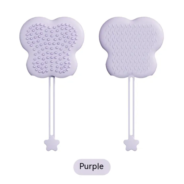 Pet Silicone Cat Petting Gloves Cleaning Float Hair Cleaning Butterfly Purple - Shop at LoveMi