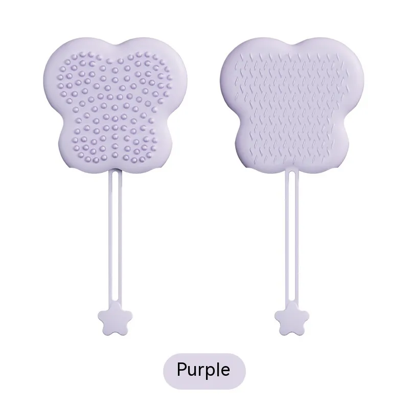 Pet Silicone Cat Petting Gloves Cleaning Float Hair Cleaning - Butterfly Purple