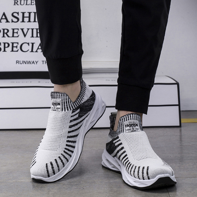 Title 2, Sock Mesh Shoes Men Stripe Sneakers Lightweight...