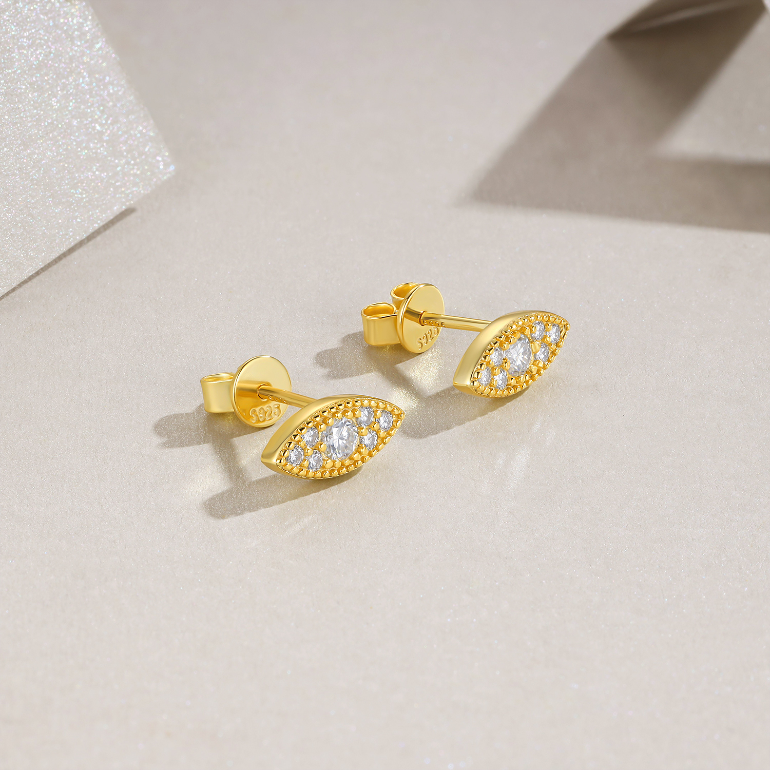 Gold-Plated Sterling Silver Stud Earrings, picture 4 of 4