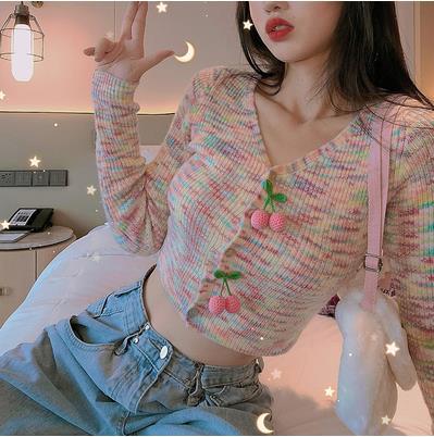 Western Style Knitted Cardigan Jacket Women's Inner V-neck Sweater