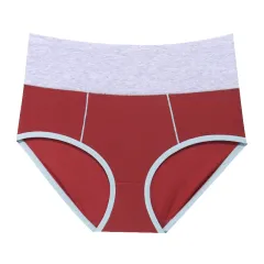 Multi-size High Waist Ladies Cotton Sexy Bondage Sports Panties - Red - View 1