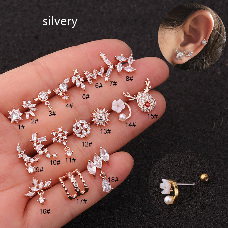 Fashionable Stainless Steel Pierced Earrings