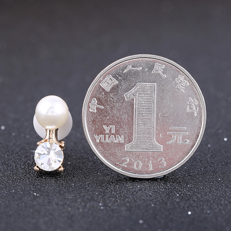Charm Inlaid Zircon Pearl Earrings Without Piercing