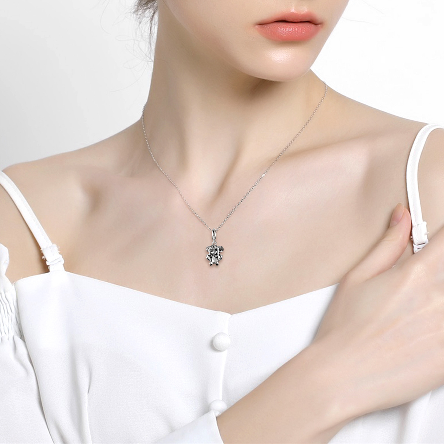 Kimono Girl S925 Plain Silver Creative Personality Necklace Bracelet Diy Beading Accessories