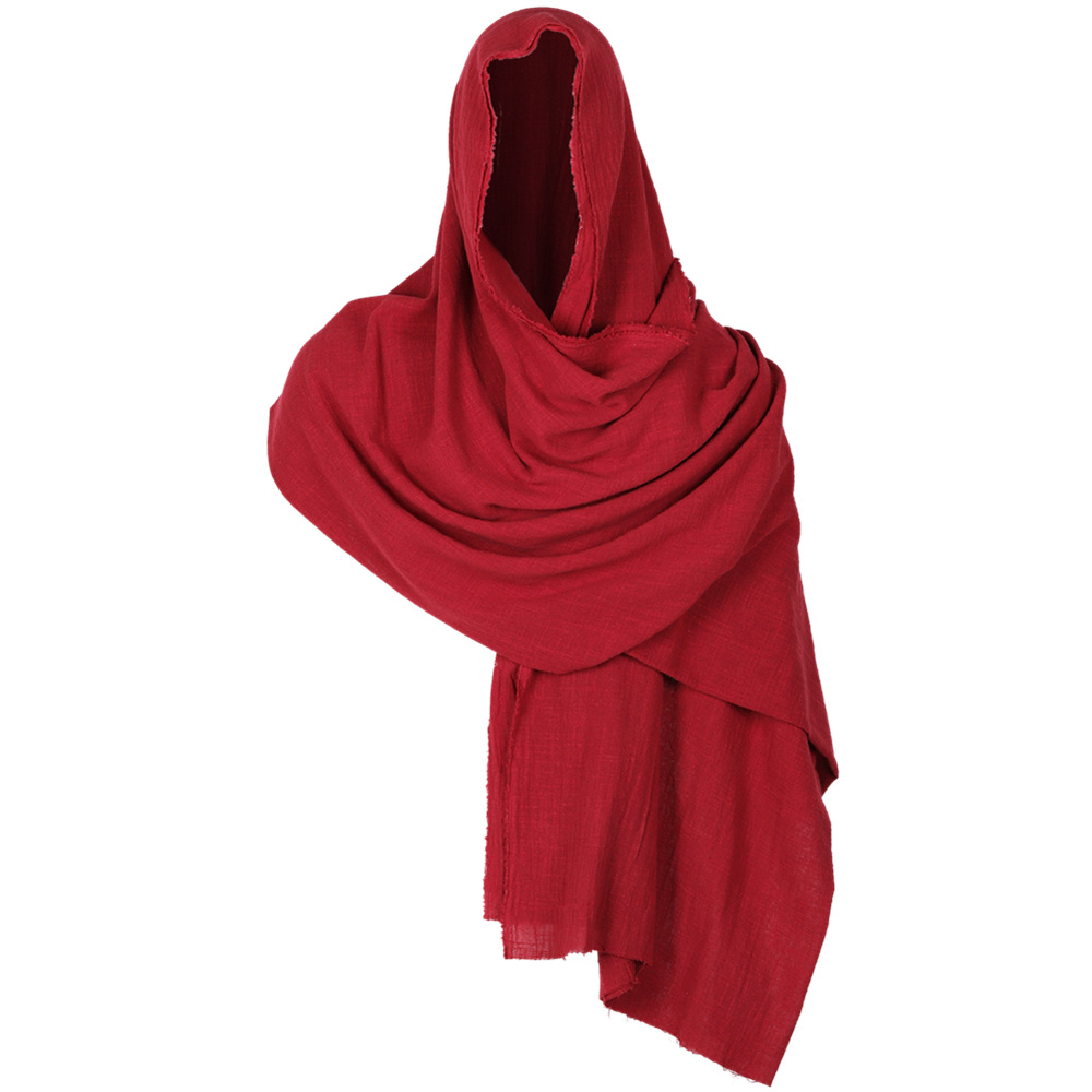 Halloween Medieval Cotton Scarf Cape Wanderer Cloak Wine - Shop at LoveMi
