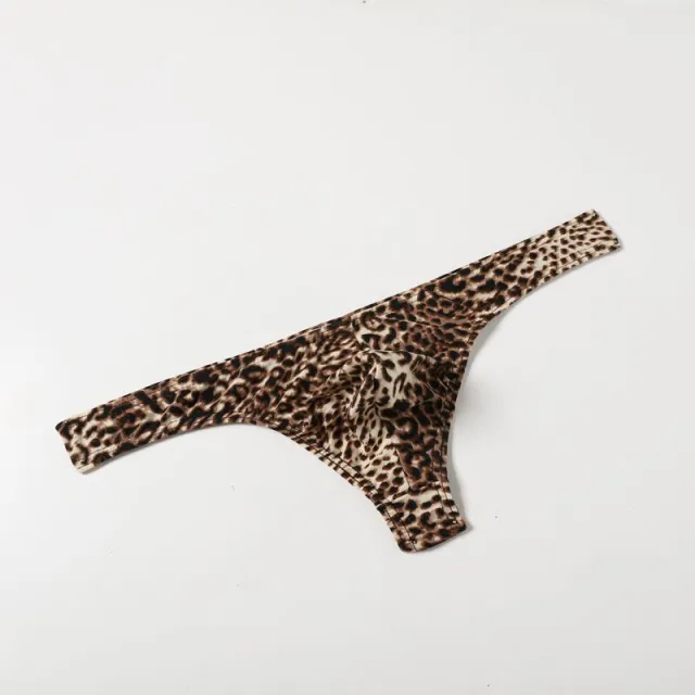 Leopard Underwear Men's Thong Narrow Edge Yellow - Shop at LoveMi