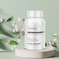 Ashwagandha Supplements Capsules Vegan Stress Relief Immune Support Supplement Balanced Energy Levels And Mood Organic - 60Counts - View 1