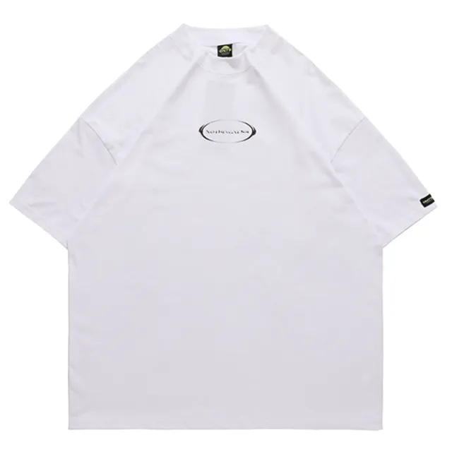Niche Design Dark Print Short Sleeve T Shirt White - Shop at LoveMi