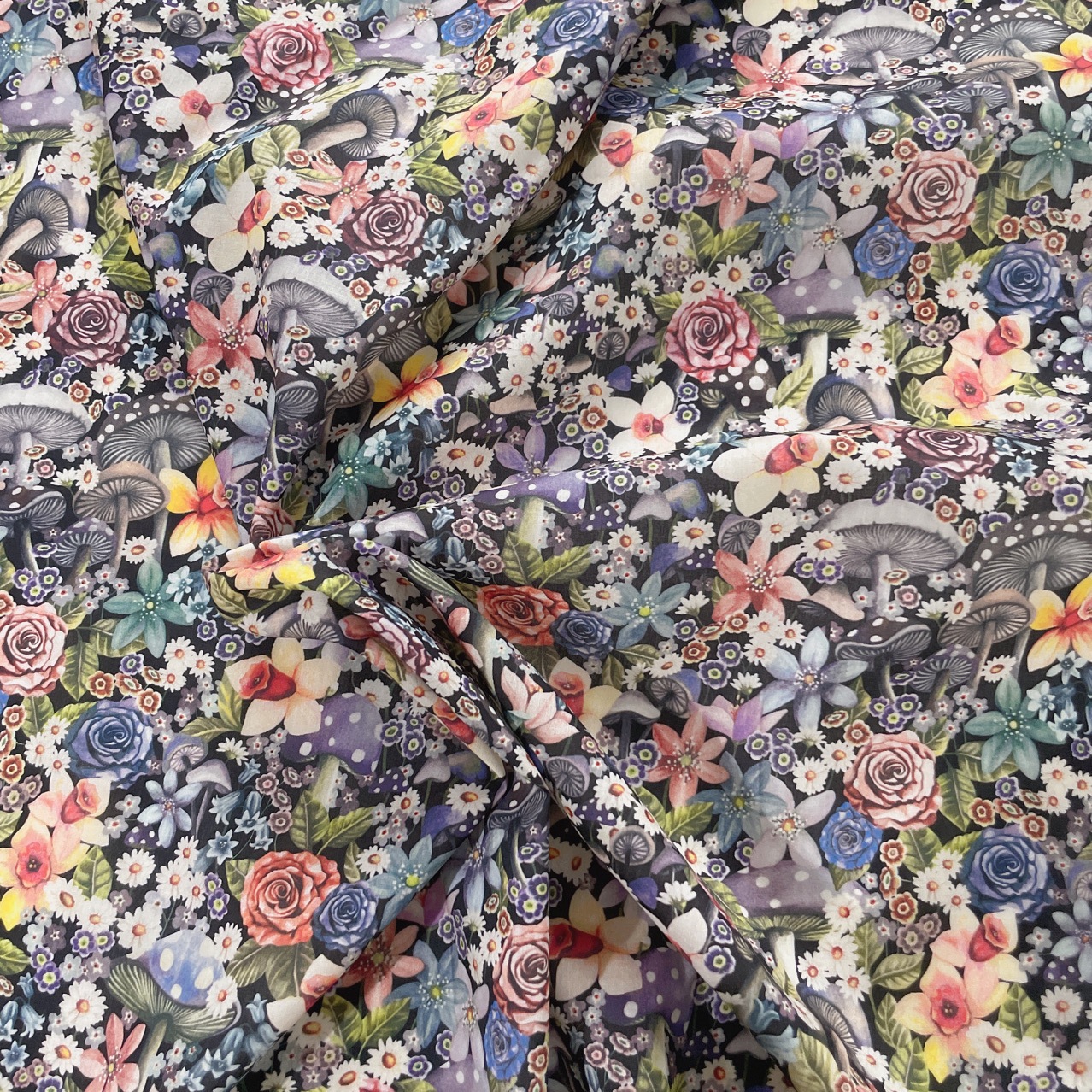 Mushroom Print Cotton Fabric, picture 3 of 4