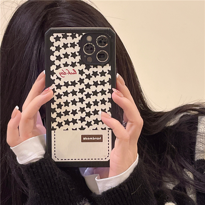 Funda celular Black Star con diseño en inglés
