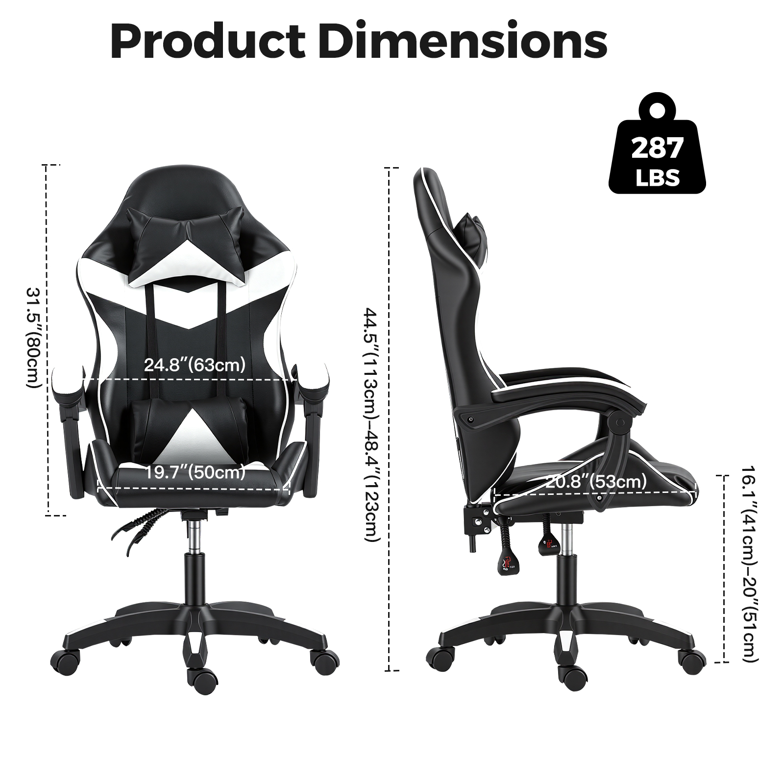 Gaming Reclining Swivel Chair For Adults,Ergonomic Racing PC With Lumbar Support — image 4