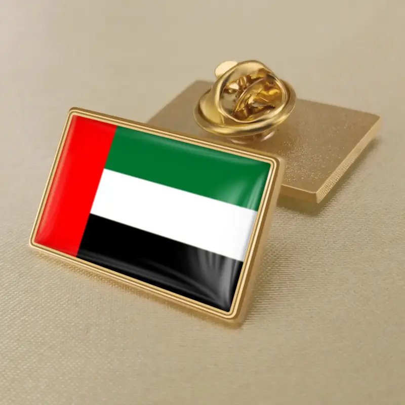 United Arab Emirates Flag Crystal Glue Badge Brooch